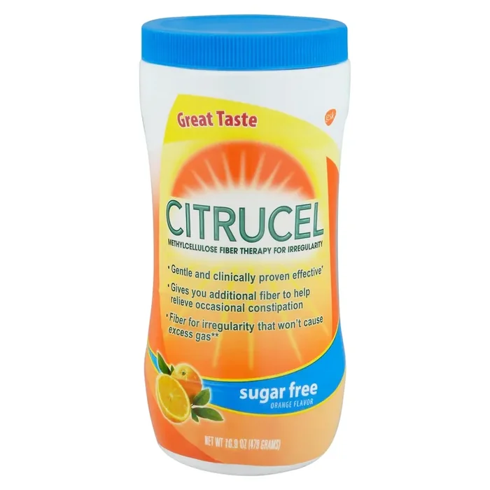 Citrucel Sugar Free Fiber Powder for Occasional Constipation Relief, Orange Flavor – 16.9 Ounces
