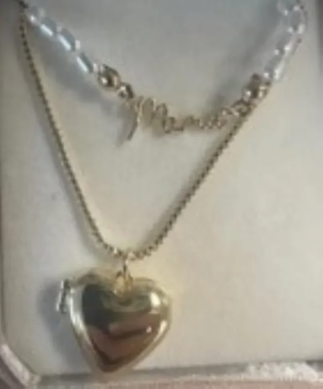 City by City 2 Row Gold Plated Mama Heart Locket Necklace