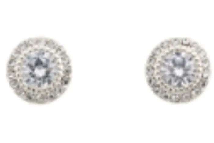 City By City Cbc Cz Ear Clear Halo Stud 111591 Slv