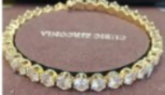 City by City Cubic Zirconia Gold Plated Round Stone Coil Bracelet