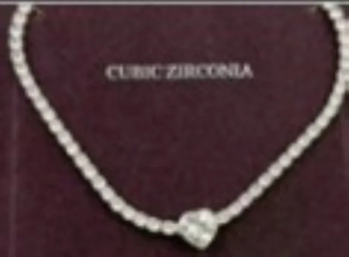 City by City Cubic Zirconia Silver Plated Heart Stone Tennis Necklace