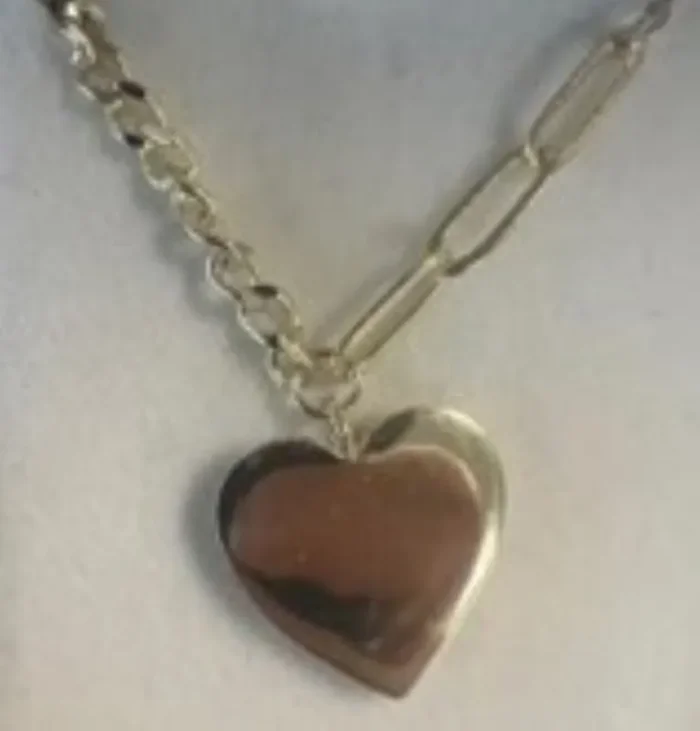 City by City Gold Plated Curb Chain Heart Locket Necklace