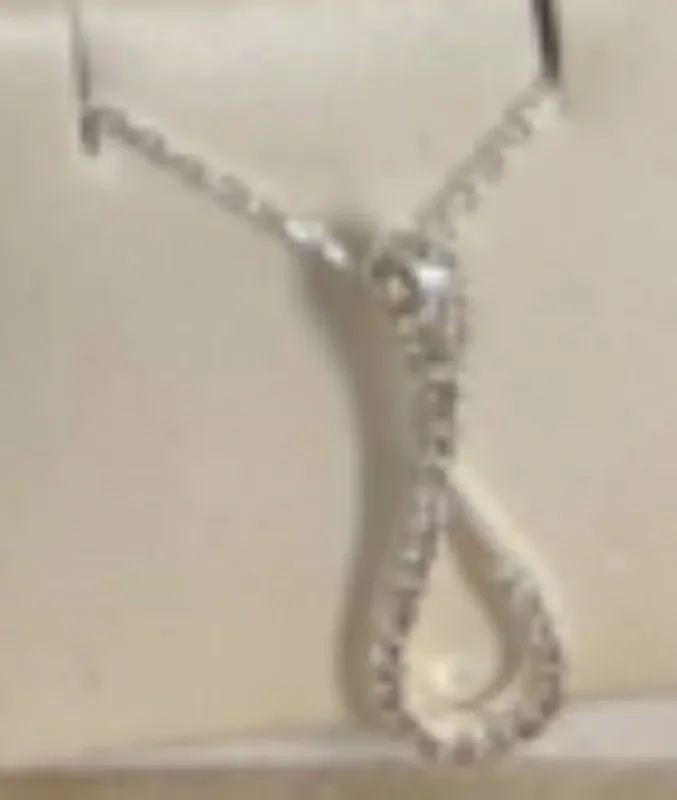 City by City Silver Necklace With a Cubic Zirconia Pave Open Drop Pendant