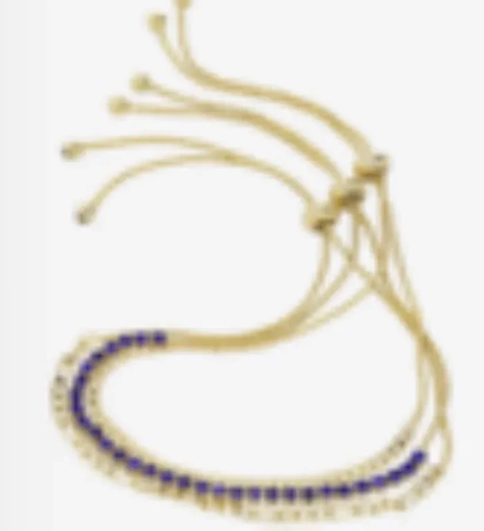 City by City Silver Plated Bolo Bracelet With Sapphire Genuine Crystals