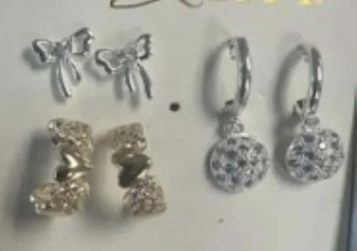 City by City Silver Plated Bow and Hoop Trio Earrings With Cubic Zirconia