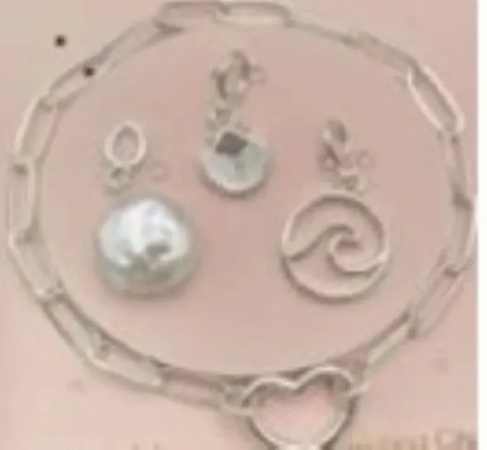 City by City Silver Plated Paperclip Chain Bracelet with Ocean Life Charms