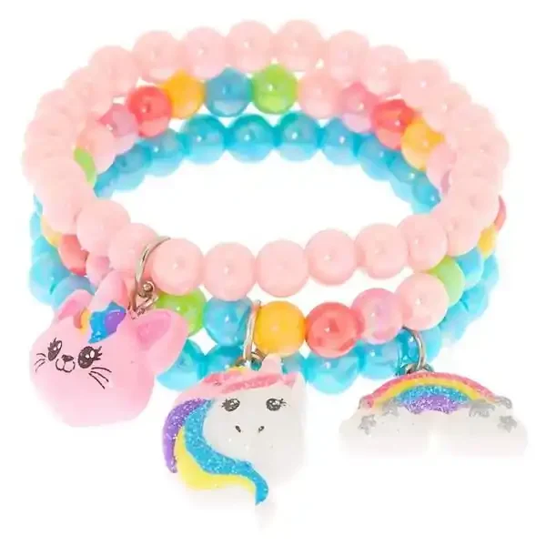 Claire‘s Club Rainbow Beaded Stretch Bracelets – 3 Pack