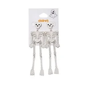 Claire‘s Halloween Glitter Skeleton Earrings