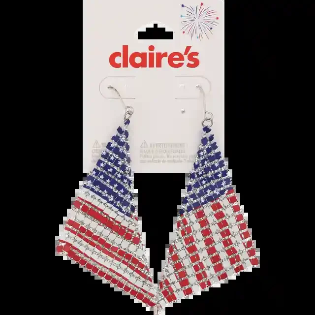 Claire‘s Mesh Flag Earrings