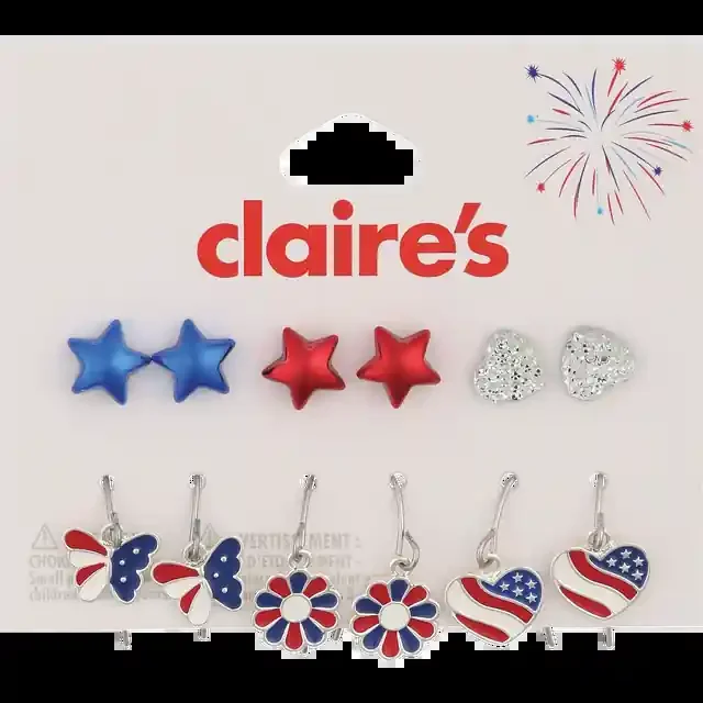 Claire‘s Motif Earrings, 6 Pk