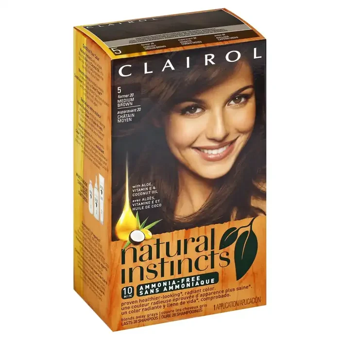 Clairol Natural Instincts Non Permanent Hair Color Ammonia Free 5 Medium Brown