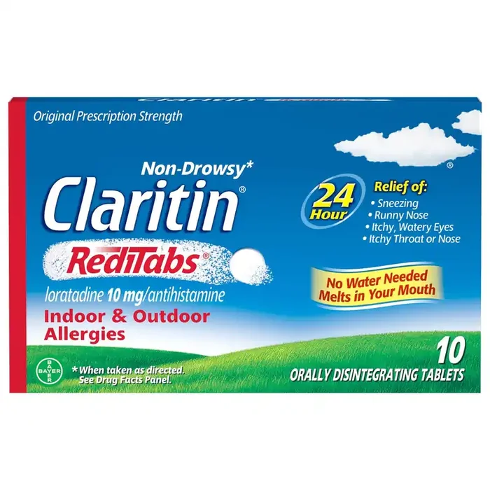 Claritin RediTabs Non-Drowsy Original Prescription Strength 10 mg Loratadine Orally Disintegrating Tablets 10 ea Box