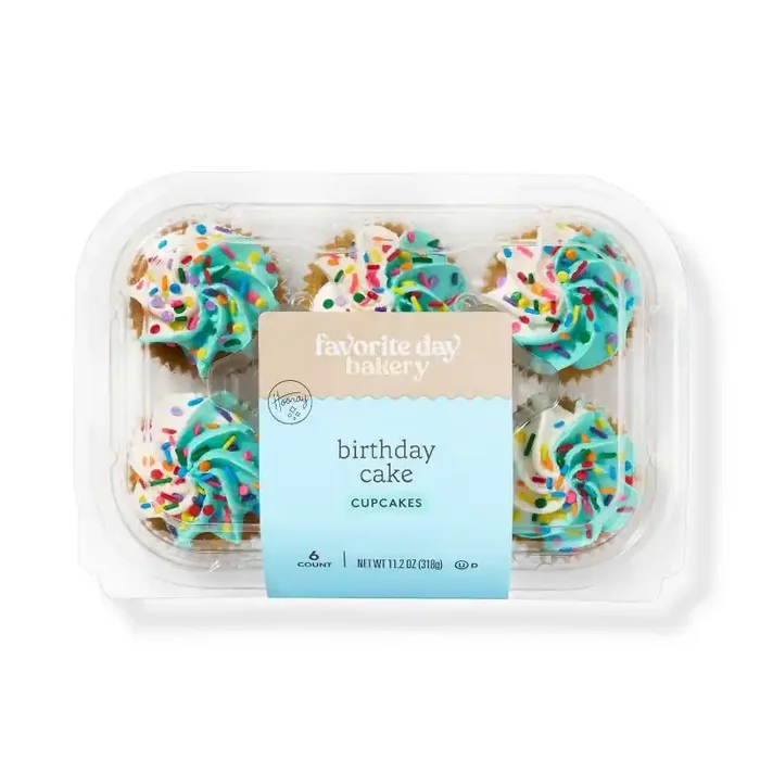 Classic Birthday Cake Cupcakes – 11.2oz/6ct – Favorite Day™