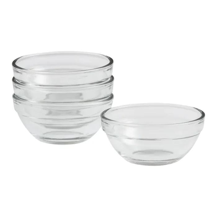 Clear Glass Stackable Prep Bowls 4 Pack