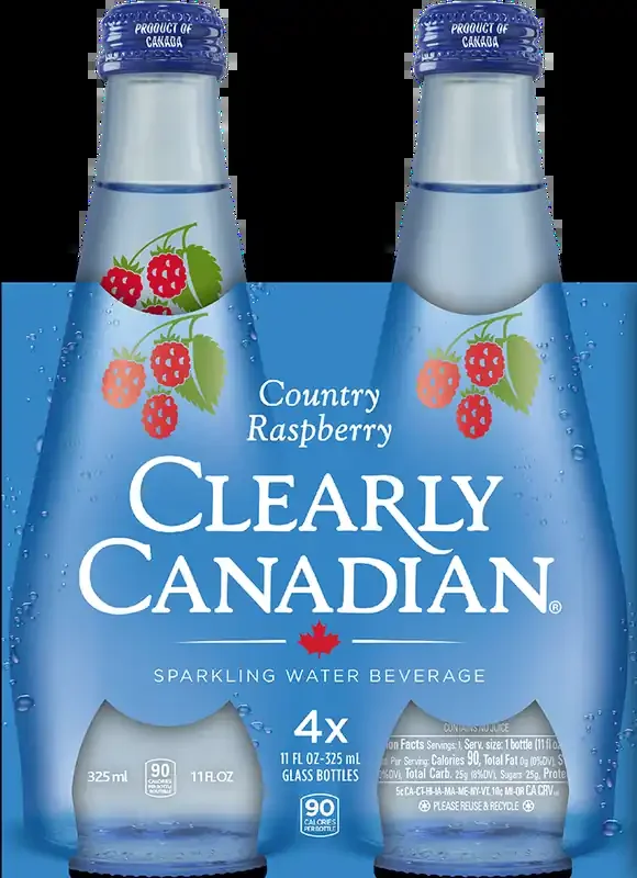 Clearly Canadian Country Raspberry Sparkling Water – 4 ct; 44 fl oz