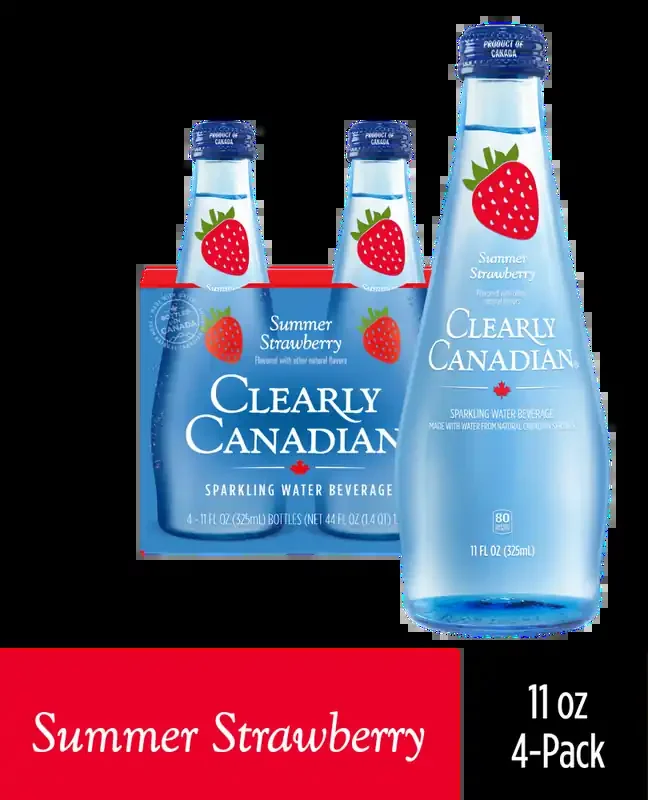 Clearly Canadian Summer Strawberry Sparkling Water – 4 ct; 11 fl oz