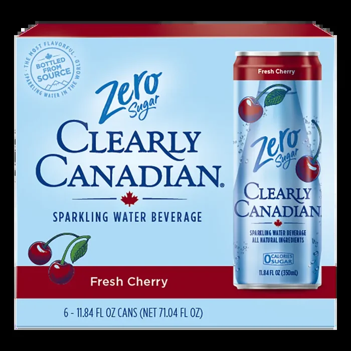 Clearly Canadian Zero Sugar Wild Cherry 355mL 6 Pack Cans