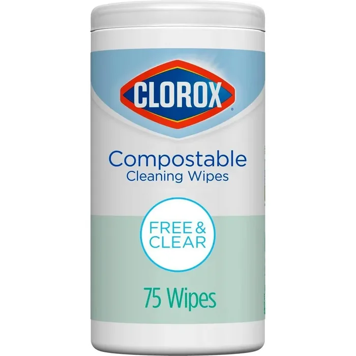 Clorox Compostable All Purpose Cleaning Wipes, Free & Clear, Unscented