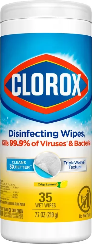 Clorox Disinfecting Wipes, Bleach Free Cleaning Wipes, Crisp Lemon™, 35 Count