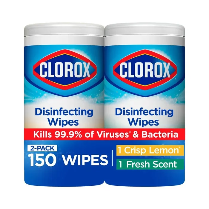 Clorox Disinfecting Wipes Fresh/Crisp Lemon 2x75ct Value Pack