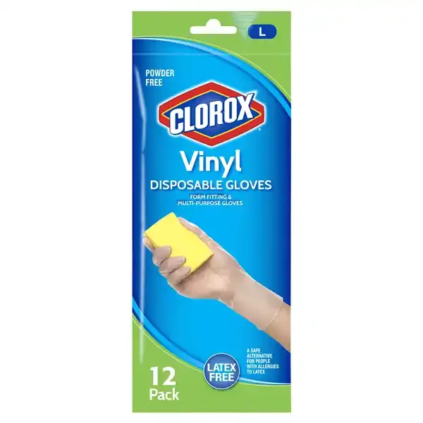 Clorox Disposable Vinyl Gloves Large
