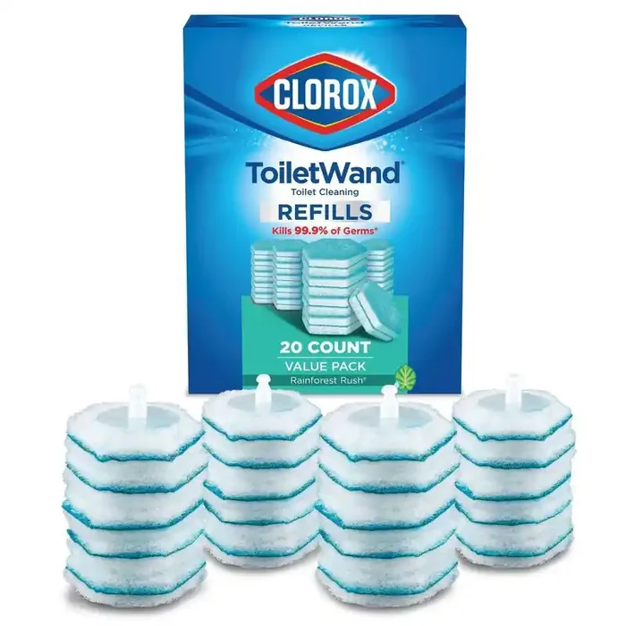 Clorox ToiletWand Disinfecting Refills Disposable Wand Heads – Rainforest Rush – 20ct