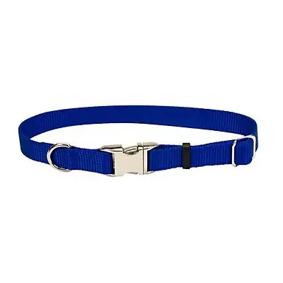 Coastal Pet Products Adjustable Nylon Titan Blue 1 Inch Metal Buckle Collar