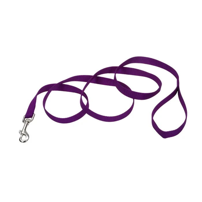 Coastal Single-Ply Dog Leash, Purple, Small – 5/8″ x 4‘