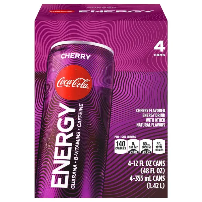 Coca-Cola Energy Cherry Cans, 12 fl oz, 4 Pack