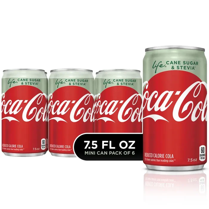 Coca-Cola Life Soda Soft Drink, 7.5 fl oz, 6 Pack