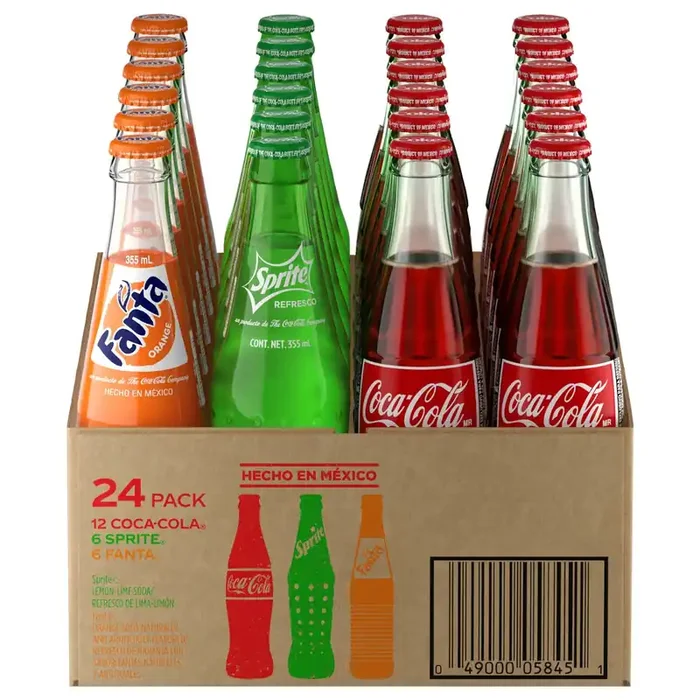 Coca-Cola Non-Specific KO Brand Variety Pack-Mexico Glass Bottles- 24 ct