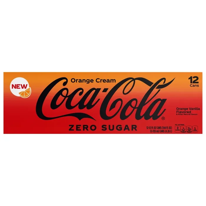 Coca-Cola Zero Sugar Orange Cream Fridge Pack Cans, 12 fl oz, 12 Pack