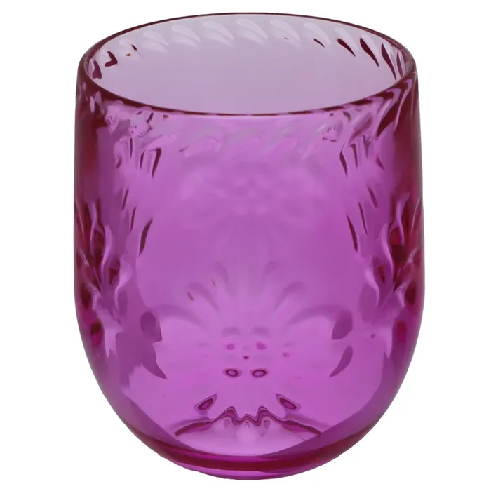 Cocinaware Fest Summer Embossed Stemless Wine Glass Purple