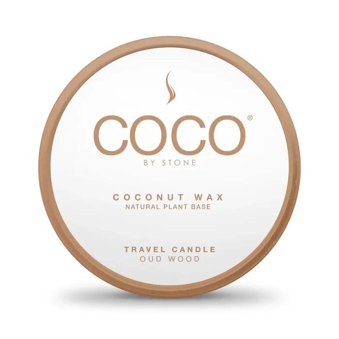 Coco By Stone Coconut Wax Travel Tin Candle – Oud Wood