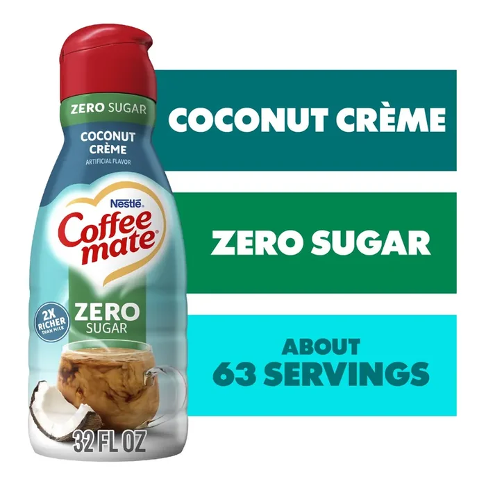 Coffee mate Coconut Crème Flavored Coffee Creamer, Zero Sugar, Gluten-Free, 63 Servings