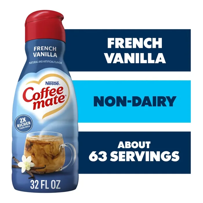 Coffee Mate French Vanilla Flavored Coffee Creamer, Non-Dairy, Gluten-Free, 63 Servings, 32 fl oz