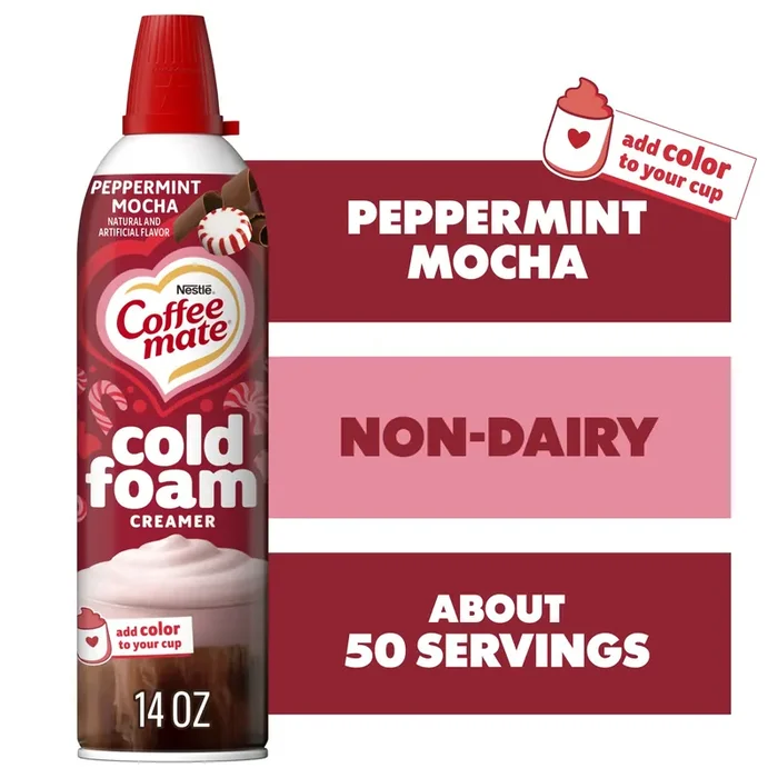 Coffee mate Peppermint Mocha Flavored Cold Foam Creamer, Cold Creamer for Coffee