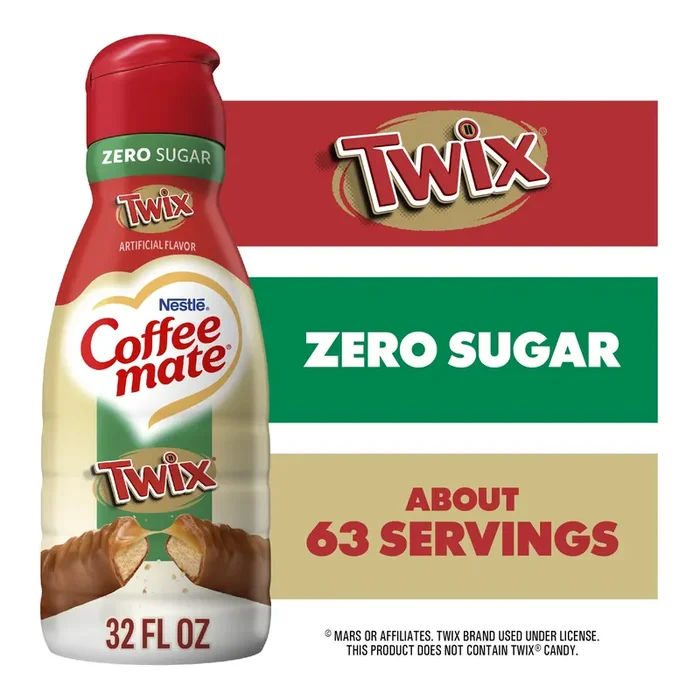 Coffee mate Twix Flavored Coffee Creamer, Zero Sugar, Gluten-Free Creamer, 63 Servings