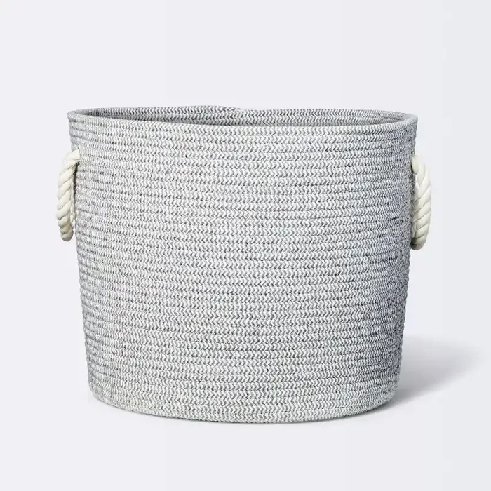 Coiled Rope Storage Bin Large Chevron – Cloud Island™ Gray