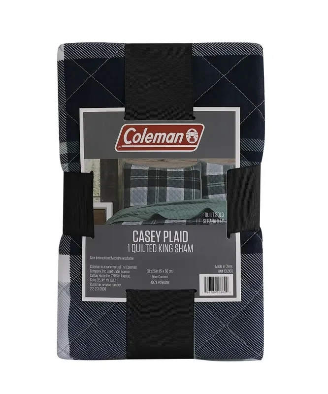 Coleman Quilted King Sham – Casey Plaid