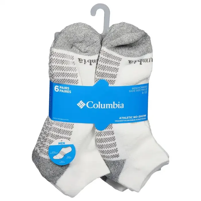Columbia No Show Socks – L White