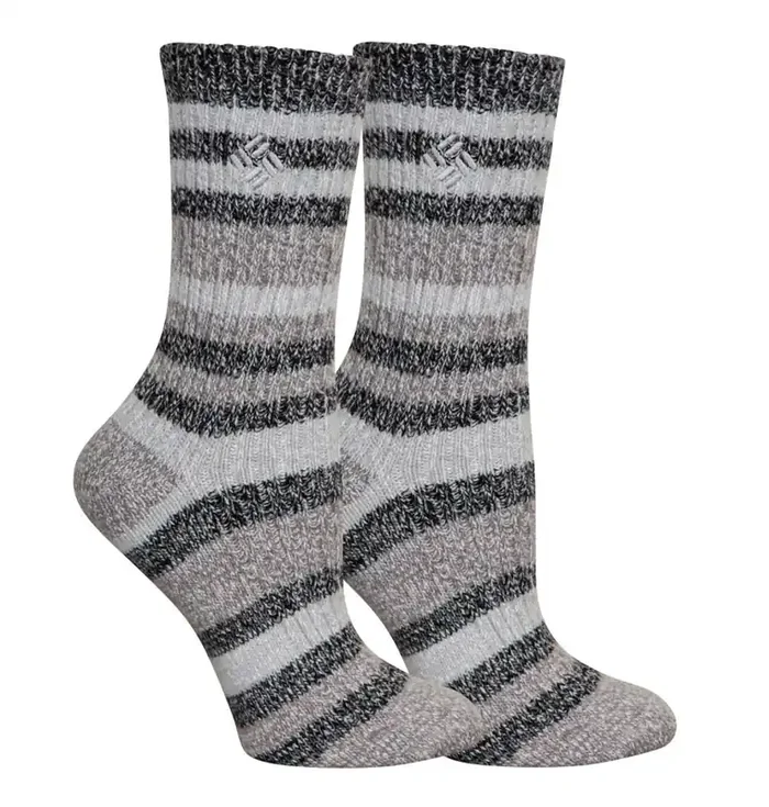 Columbia Women‘s Canyon Stripe Micro Poly Super Soft Socks – Black