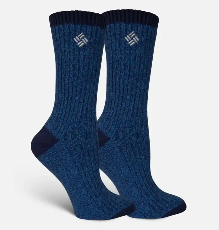 Columbia Women‘s Micro Poly Super Soft Marl Rib Crew Socks – Navy