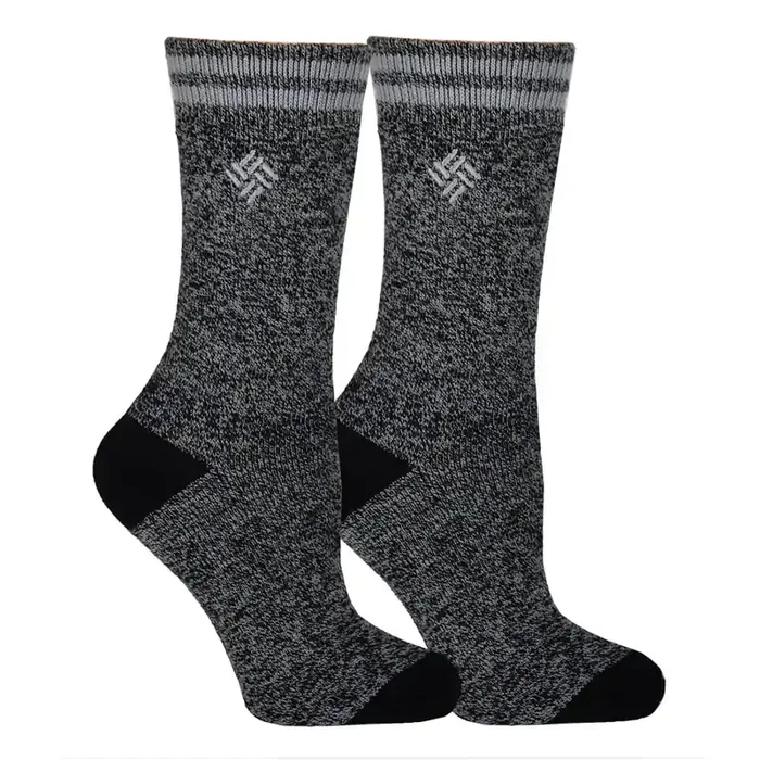 Columbia Women‘s Top Stripes Marled Midweight Thermal Crew Socks – Black
