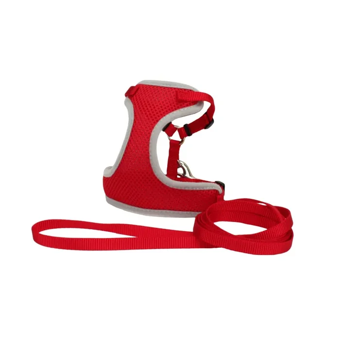 Comfort Soft Adjustable Cat Harness with 6‘ Leash, Red, X-Small – Girth 11″-14″, Neck 7″-10″, Weight 8-10lbs