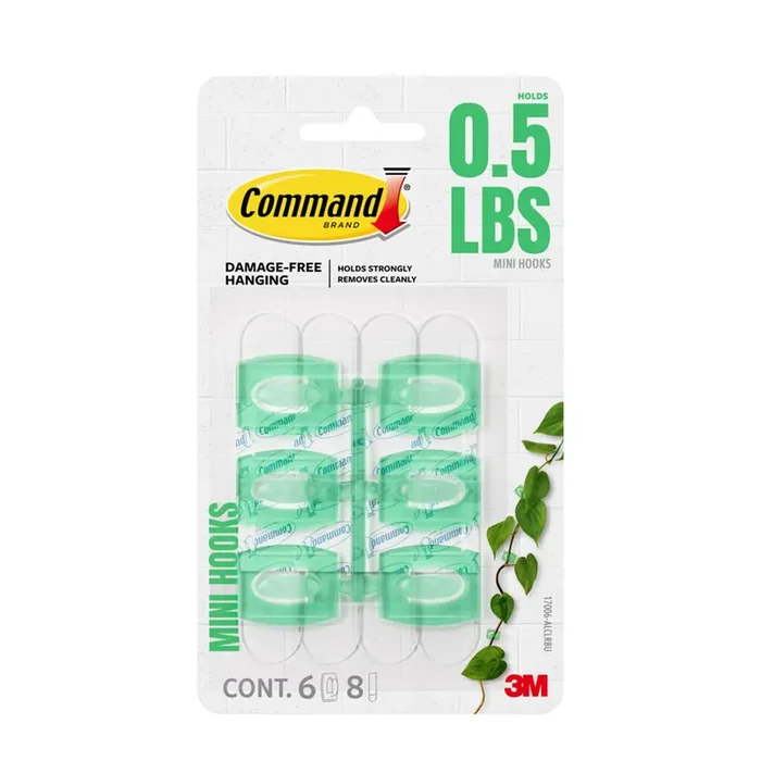 Command Aloe (green) Mini Damage Free Hooks 6-pack