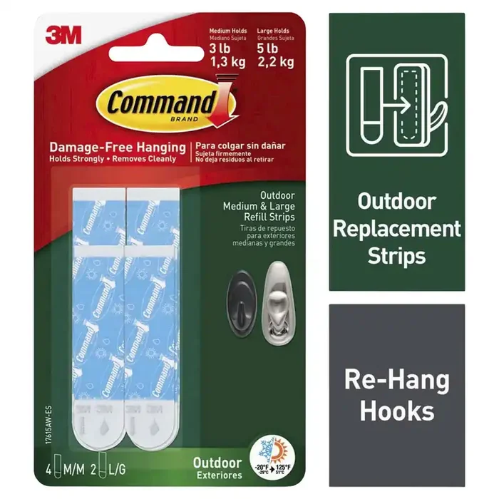 Command Damage-Free Hanging Outdoor Medium & Large Refill Strips