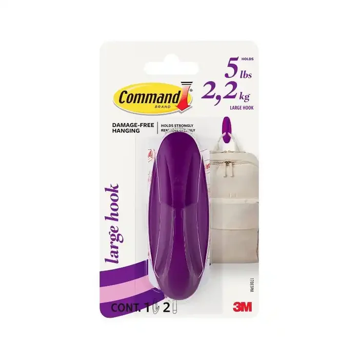 Command Damage-Free Large Designer Hook Candied Plum