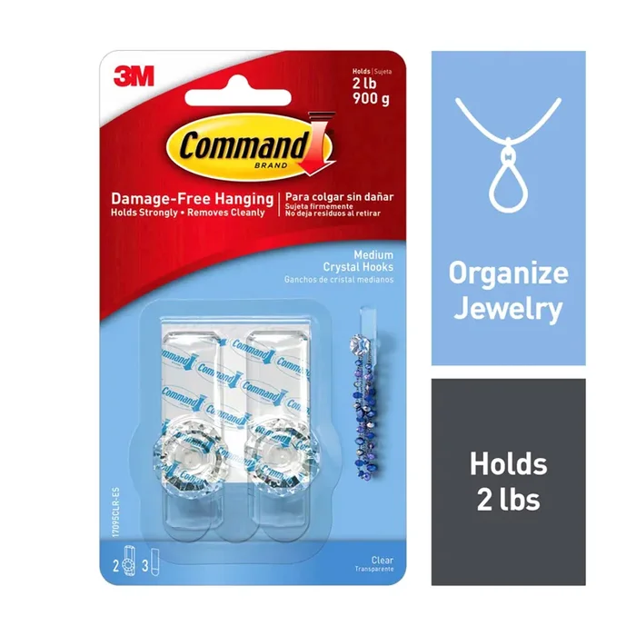 Command Decorative Crystal Hook – Medium