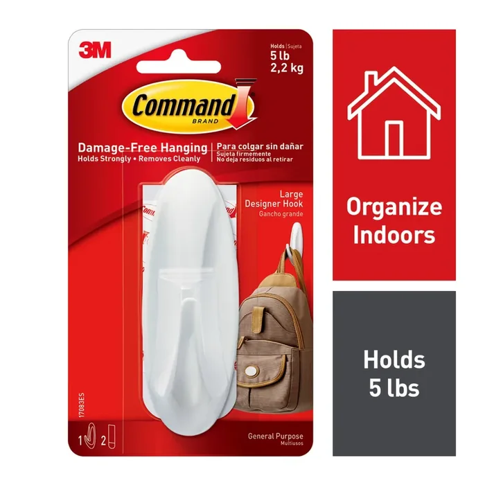 Command Large White Adhesive Storage/Utility hook ( 5.0-lb Capacity)